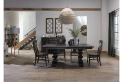 Barton Dew 104" Extension Dining Table -Furniluxe 297383 grey wood dining table room 48