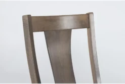 Farmlyn Oatmeal Dining Arm Chair -Furniluxe 297395 brown wood dining chair detail 452