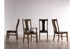 Farmlyn Oatmeal Dining Arm Chair -Furniluxe 297395 brown wood dining chair room 472