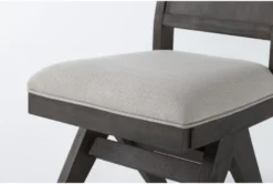 Gustav Angled Dining Side Chair With Upholstered Seat By Nate Berkus + Jeremiah Brent -Furniluxe 298494 dark brown wood dining chair detail 452