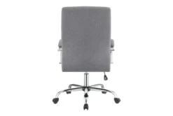 Clayton Grey + Chrome Upholstered Office Chair With Casters -Furniluxe 299205 grey fabric office chair back 82