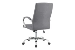 Clayton Grey + Chrome Upholstered Office Chair With Casters -Furniluxe 299205 grey fabric office chair back 84