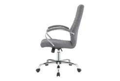 Clayton Grey + Chrome Upholstered Office Chair With Casters -Furniluxe 299205 grey fabric office chair side 15