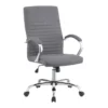 Clayton Grey + Chrome Upholstered Office Chair With Casters -Furniluxe 299205 grey fabric office chair signature 02