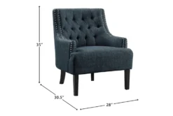 Heidi Indigo Accent Chair -Furniluxe 299943 blue fabric chair detail 44