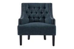 Heidi Indigo Accent Chair -Furniluxe 299943 blue fabric chair front 45