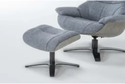 Raiden Blue Reclining Swivel Chair & Ottoman -Furniluxe 300129 blue fabric chair and ottoman set detail 44