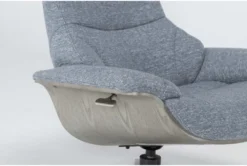 Raiden Blue Reclining Swivel Chair & Ottoman -Furniluxe 300129 blue fabric chair and ottoman set detail 45