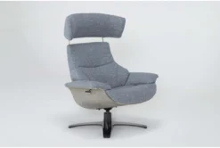 Raiden Blue Reclining Swivel Chair -Furniluxe 300132 blue fabric accent chair recline 23