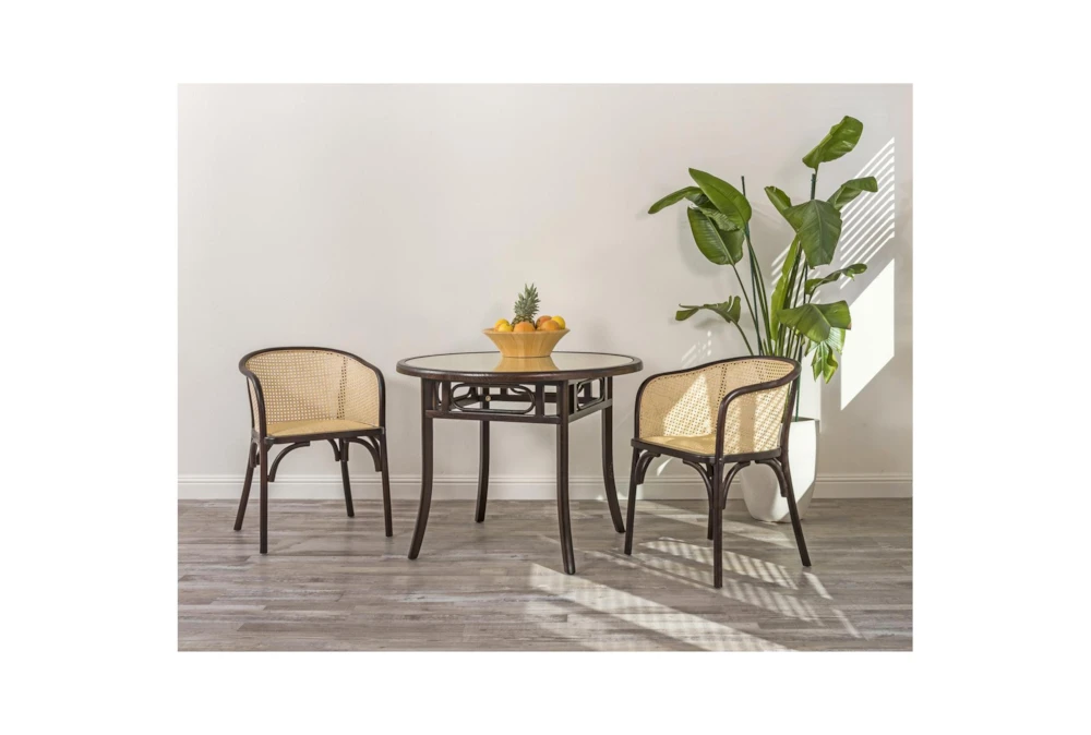 Cafe Black 40" Round Dining Table With Cane 9 Cafe Black 40" Round Dining Table With Cane - Image 7