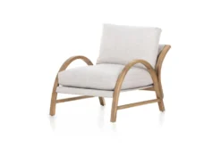 Arched Frame + Boucle Feather Blend Cushioned Accent Chair