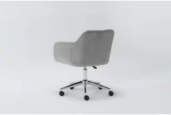 Cassandra Grey Velvet Rolling Office Chair -Furniluxe 301762 grey velvet office chair side 20