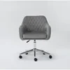 Cassandra Grey Velvet Rolling Office Chair -Furniluxe 301762 grey velvet office chair signature 01