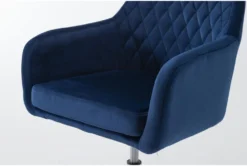 Cassandra Navy Velvet Rolling Office Chair -Furniluxe 301763 blue velvet office chair detail 45