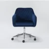 Cassandra Navy Velvet Rolling Office Chair -Furniluxe 301763 blue velvet office chair signature 01