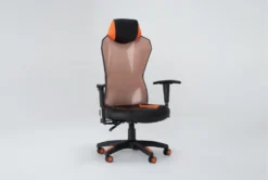 Cicero Orange Mesh Gaming Chair -Furniluxe 301797 orange fabric gaming chair side 19