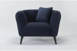 Malika Blue Chair -Furniluxe 302276 blue polyester chair front 02