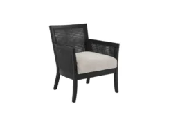 Fleming Black Cane Accent Chair