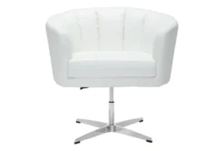 Willow Faux Leather White Swivel Office Chair -Furniluxe 303844 detail 45