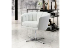 Willow Faux Leather White Swivel Office Chair -Furniluxe 303844 room 85