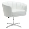 Willow Faux Leather White Swivel Office Chair -Furniluxe 303844 signature 01