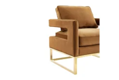 Evelyn Cognac Velvet Accent Chair -Furniluxe 304040 brown fabric accent chair detail 44