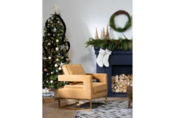 Evelyn Cognac Velvet Accent Chair -Furniluxe 304040 brown fabric accent chair room 87