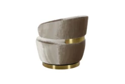 Marilyn Champagne Velvet Swivel Accent Chair -Furniluxe 304120 beige fabric accent chair back 82