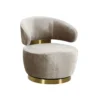 Marilyn Champagne Velvet Swivel Accent Chair -Furniluxe 304120 beige fabric accent chair signature 06