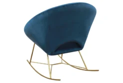 Blake Navy Rocking Chair -Furniluxe 304180 blue fabric rocker back 82