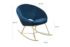 Blake Navy Rocking Chair -Furniluxe 304180 blue fabric rocker front 02