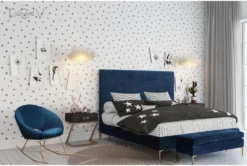 Blake Navy Rocking Chair -Furniluxe 304180 blue fabric rocker room 85