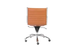 Sawtelle Faux Leather Cognac Low Back Armless Office Chair -Furniluxe 304204 orange leather office chair detail 47