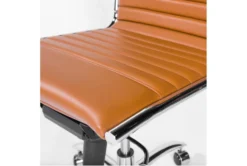 Sawtelle Faux Leather Cognac Low Back Armless Office Chair -Furniluxe 304204 orange leather office chair detail 48