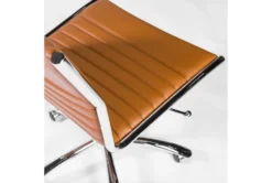 Sawtelle Faux Leather Cognac Low Back Armless Office Chair -Furniluxe 304204 orange leather office chair detail 49