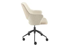 Valita Ivory Faux Leather & Fabric Office Chair -Furniluxe 304218 beige leather office chair detail 45
