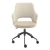 Valita Ivory Faux Leather & Fabric Office Chair -Furniluxe 304218 beige leather office chair signature 01