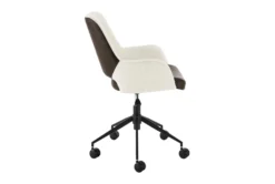 Mayfield Ivory Fabric & Brown Faux Leather Office Chair -Furniluxe 304220 beige leather office chair detail 46