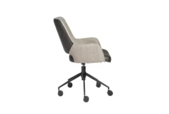 Mayfield Light Gray Fabric & Dark Gray Faux Leather Office Chair -Furniluxe 304221 grey leather office chair detail 45