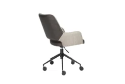 Mayfield Light Gray Fabric & Dark Gray Faux Leather Office Chair -Furniluxe 304221 grey leather office chair detail 46
