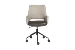 Mayfield Light Gray Fabric & Dark Gray Faux Leather Office Chair -Furniluxe 304221 grey leather office chair detail 48