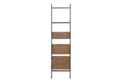 Fairway Dark Brown Wood Industrial 77" Bookcase -Furniluxe 304342 brown wood bookcase front 04