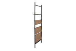 Fairway Dark Brown Wood Industrial 77" Bookcase -Furniluxe 304342 brown wood bookcase front 05