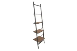Fairway Dark Brown Wood Industrial 77" Bookcase