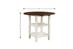 Myan Drop Leaf 44" Counter Height Table -Furniluxe 304354 white wood counter height table detail 44