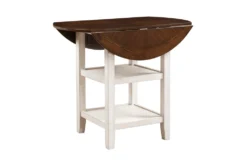 Myan Drop Leaf 44" Counter Height Table -Furniluxe 304354 white wood counter height table side 14