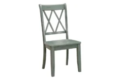 Delmar Teal Dining Chair Set Of 2 -Furniluxe 304368 blue wood dining chair side 14