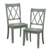 Delmar Teal Dining Chair Set Of 2 -Furniluxe 304368 blue wood dining chair signature 01