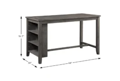 Fideo Grey 60" Counter Height Table -Furniluxe 304385 grey wood counter height table detail 44