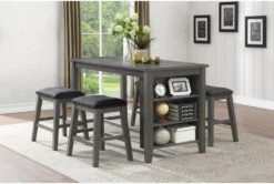 Fideo Grey 60" Counter Height Table -Furniluxe 304385 grey wood counter height table room 85